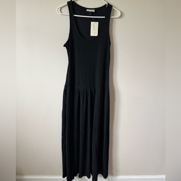 Universal Thread Women’s Drop Waist Ribbed Knit Black Midi Dress NWT S, M, L, XL - Picture 3 of 6